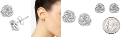 Macy's Diamond Love Knot Stud Earrings (1/10 ct. t.w.) in Sterling Silver